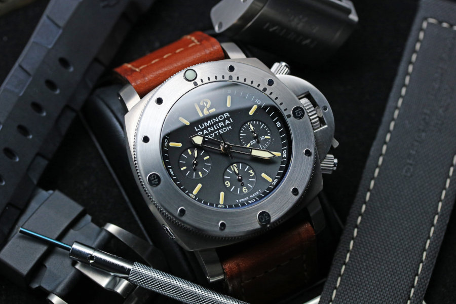 OFFICINE PANERAI Luminor Submersible Chrono SLYTECH 47mm black Dial Special Edition　PAM00202